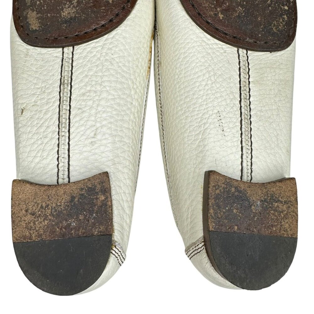 Louis Vuitton Gloria Shoes Flat Loafers Ivory US 6.5 EU 36.5 Leather Bow Logo - Picture 11 of 15